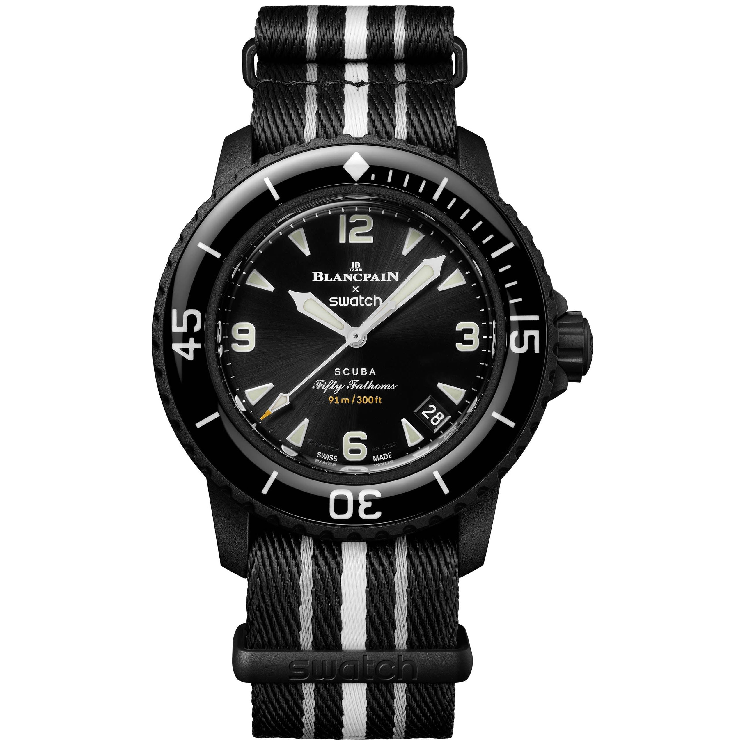 Swatch X Blancpain Bioceramic Scuba Fifty Fathoms Watch - Ocean Of Storms Black