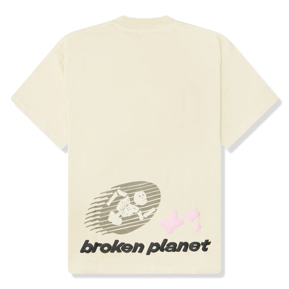 Broken Planet Market Cosmic Speed T Shirt - Bone White