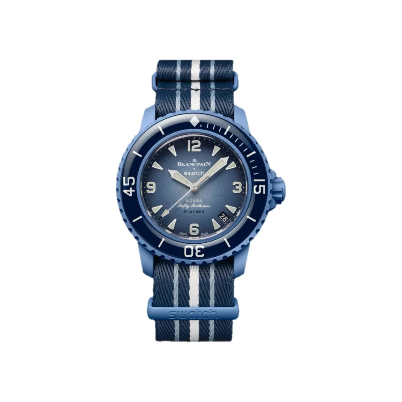 Swatch X Blancpain Bioceramic Scuba Fifty Fathoms Watch - Atlantic Ocean Dark Blue