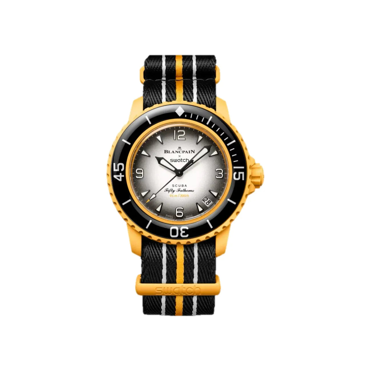 Swatch X Blancpain Bioceramic Scuba Fifty Fathoms Watch - Pacific Ocean Black & Yellow
