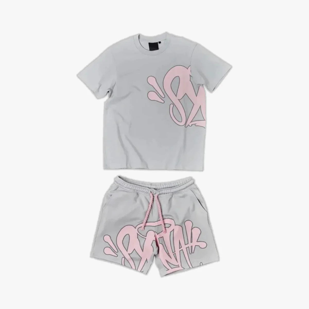 Synaworld T-shirt & Short Set - Grey/Pink