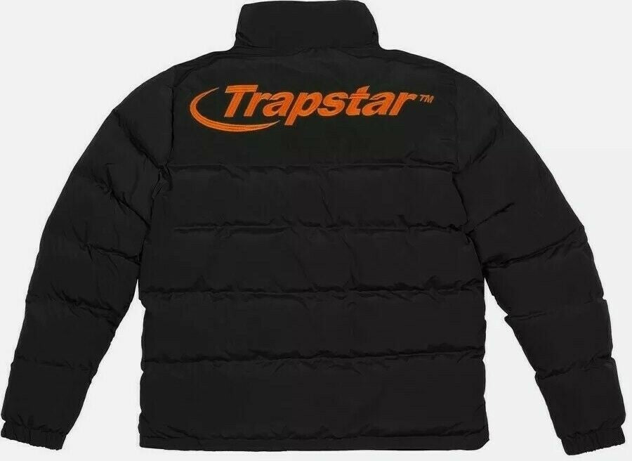 Trapstar Hyperdrive Puffer Jacket - Black and Orange