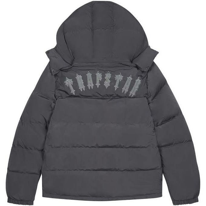 Trapstar Irongate Puffer Jacket Men's - Stone Grey (Detachable Hood)
