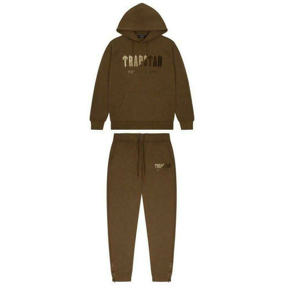 Trapstar Chenille Decoded Hooded Tracksuit - Earth Brown