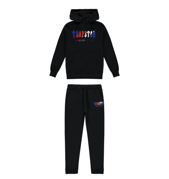 Trapstar Chenille Decoded Hooded Tracksuit - Black Revolution