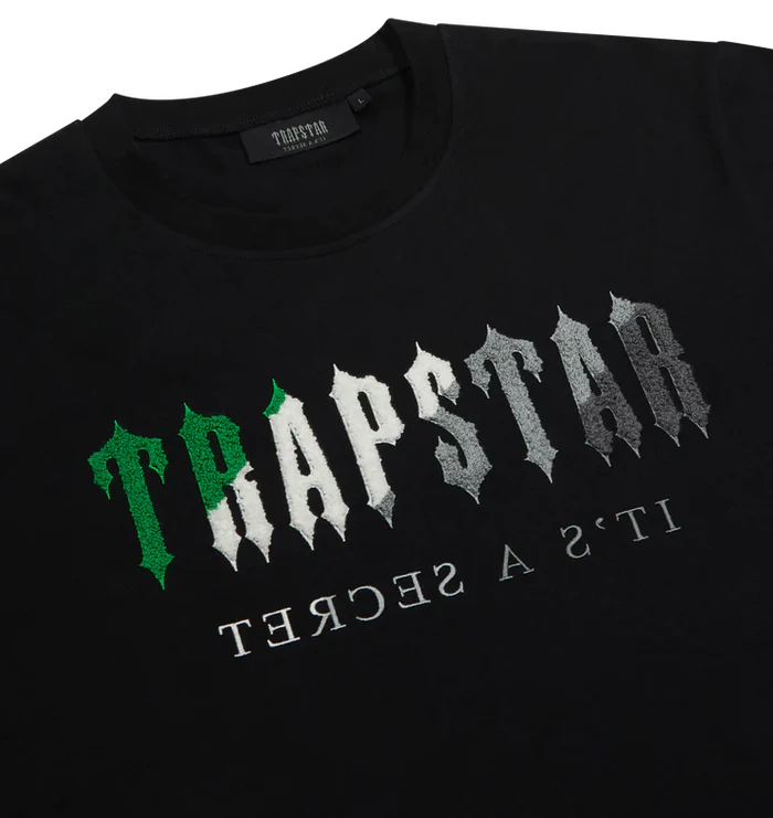 Trapstar Chenille Decoded Short Set - Black/Green