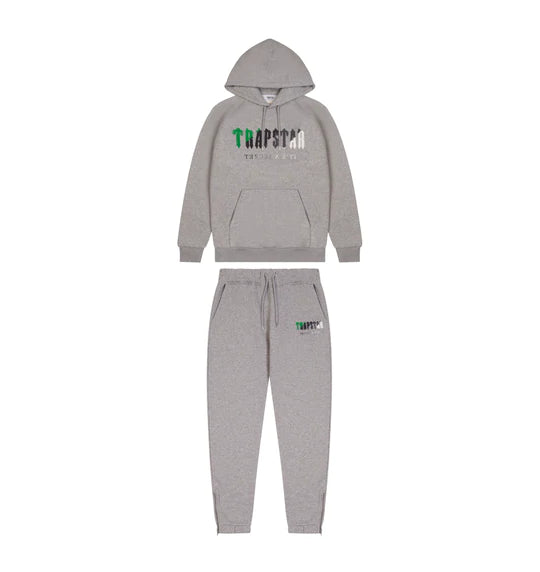 Trapstar Chenille Decoded Tracksuit - Grey/Green Bee