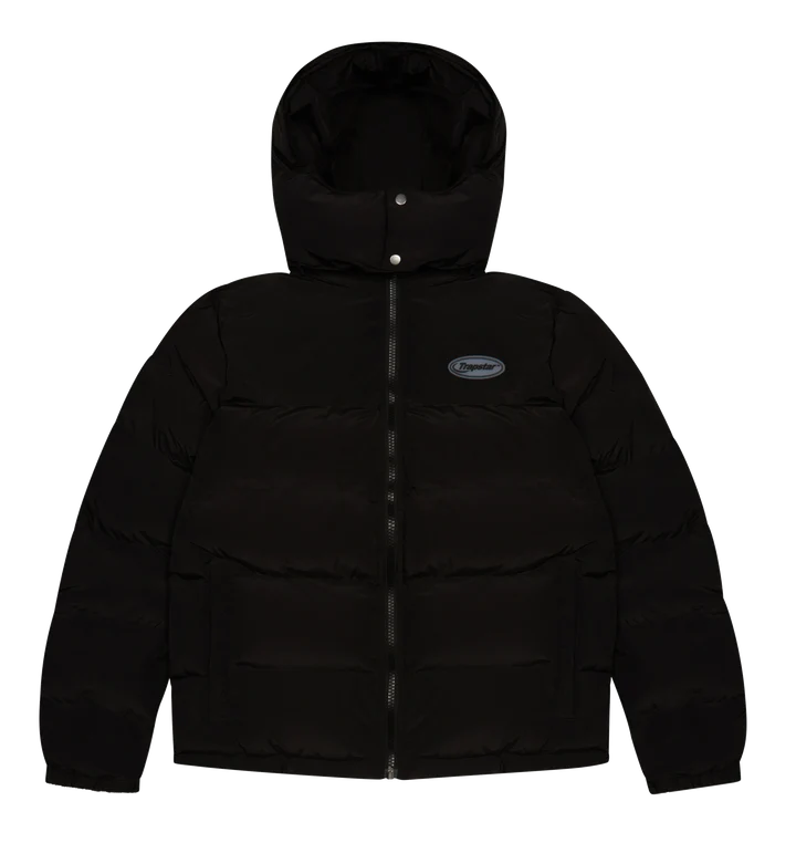 Trapstar Hyperdrive Detachable Hooded Puffer Jacket - Triple Black