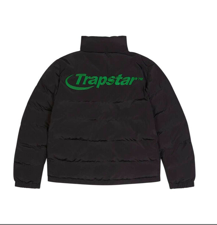 Trapstar Hyperdrive Puffer Jacket Black and Green