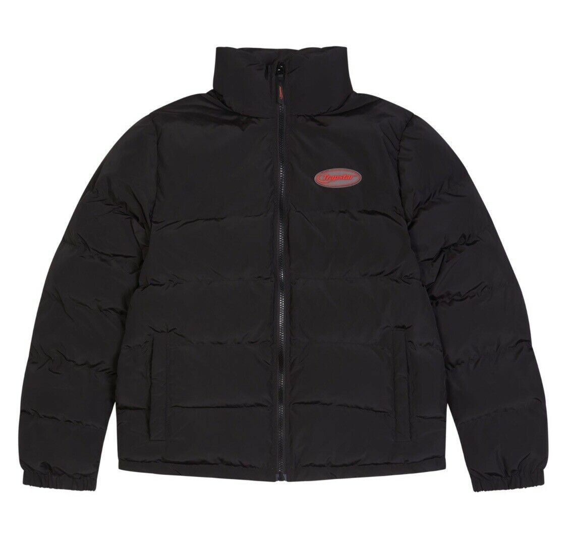 Trapstar Hyperdrive Puffer Jacket Black and Red