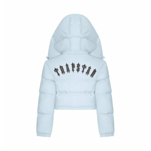 Trapstar Women's Irongate Detachable Hooded Puffer Jacket - Ice Blue