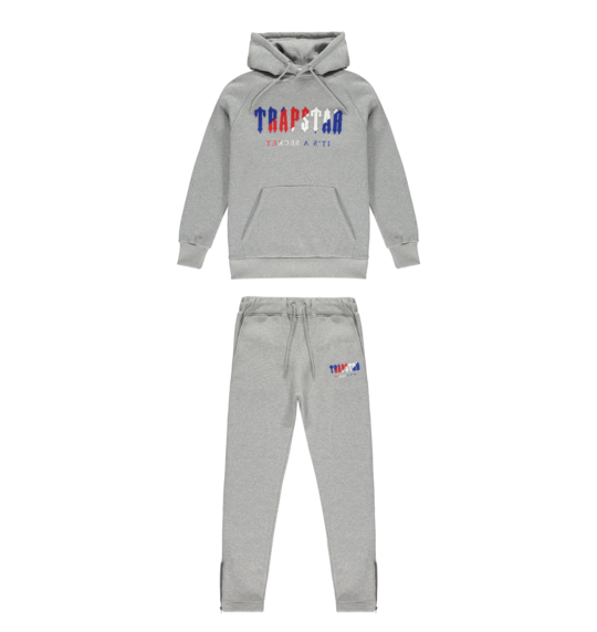 Trapstar Chenille Decoded Hooded Tracksuit - Grey Revolution