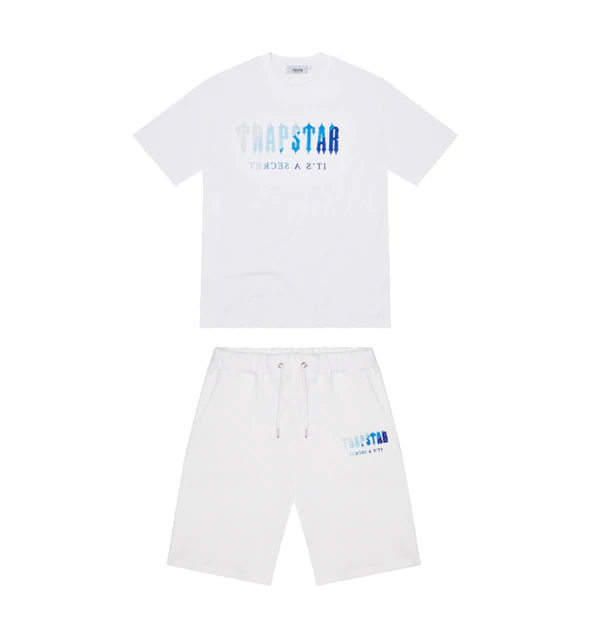 Trapstar Chenille Decoded Short Set - White Ice Flavours 2.0